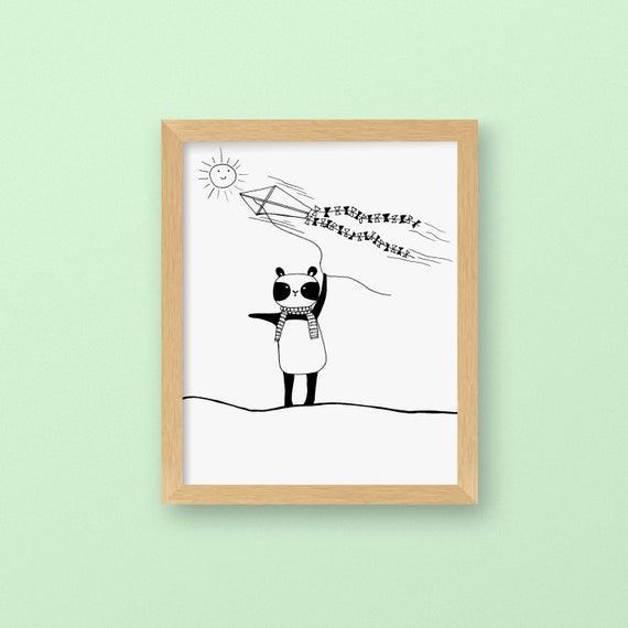 Panda Kids Nursery Printable Kids Bedroom Decor Unisex Etsy