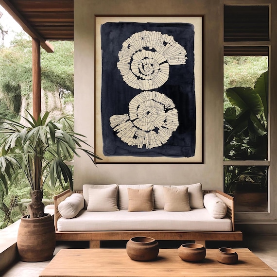 Wabi Sabi Ammonites Fossil Nautilus Shell Print, Spiral Prints Beige Black Wall Art Beach Nautical decor Eco Friendly Housewarming Gift