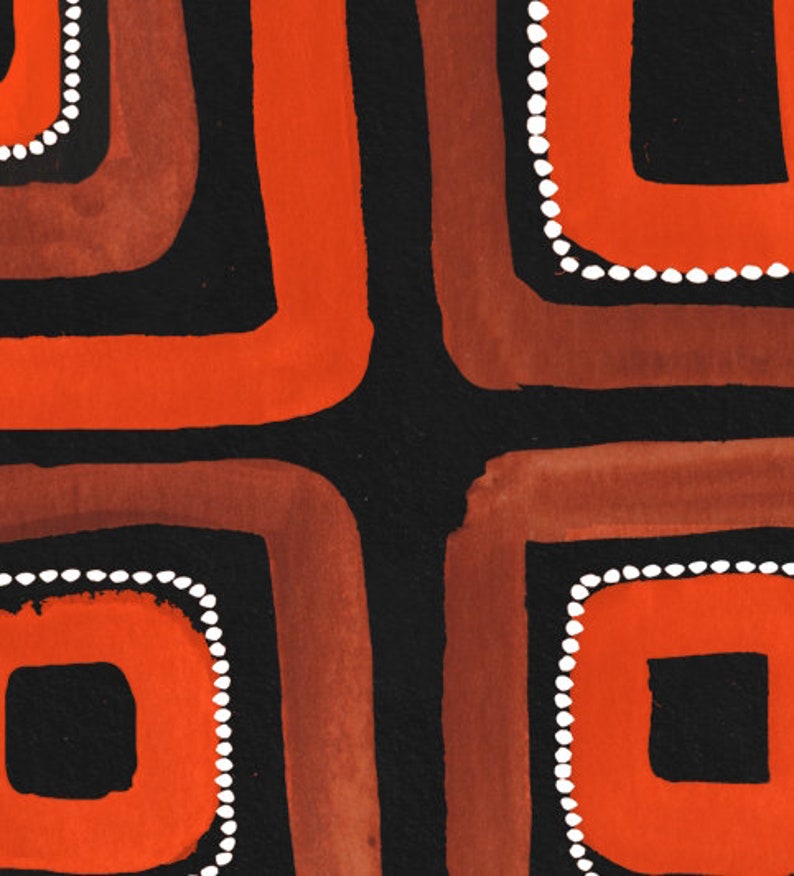 Australian Aboriginal Style Art Print, Indigenous Inspiration Ethnic ...