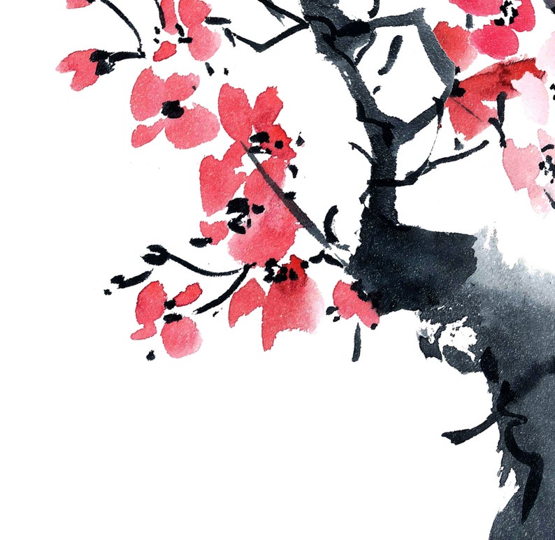 Japanese Cherry Blossom Tree Printable Floral Botanical | Etsy
