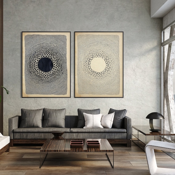 Set of Two Australian Aboriginal Style Art Print, Ethnic Inspiration Tribal Print Minimal Modern Boho decor Housewarming Eco Friendly Gift