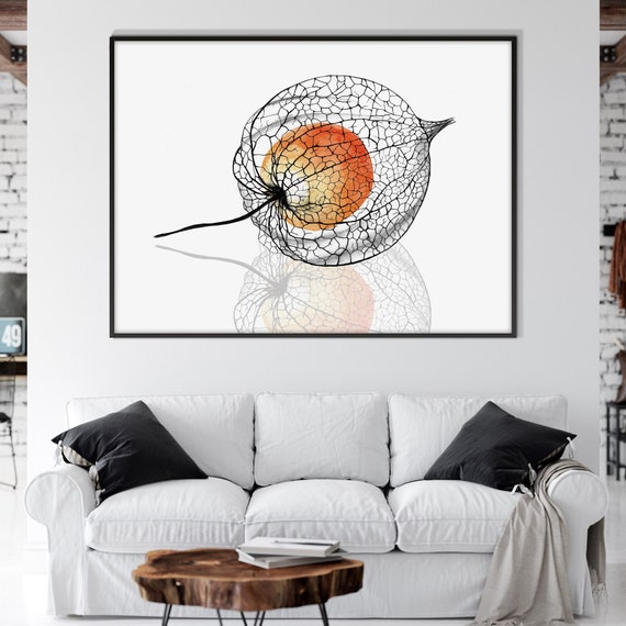 Goldberry Skeleton Physalis Art Print, Botanical Minimal Watercolor Art Poster  Modern Art Scandinavian Nordic Decor Eco Friendly Gift