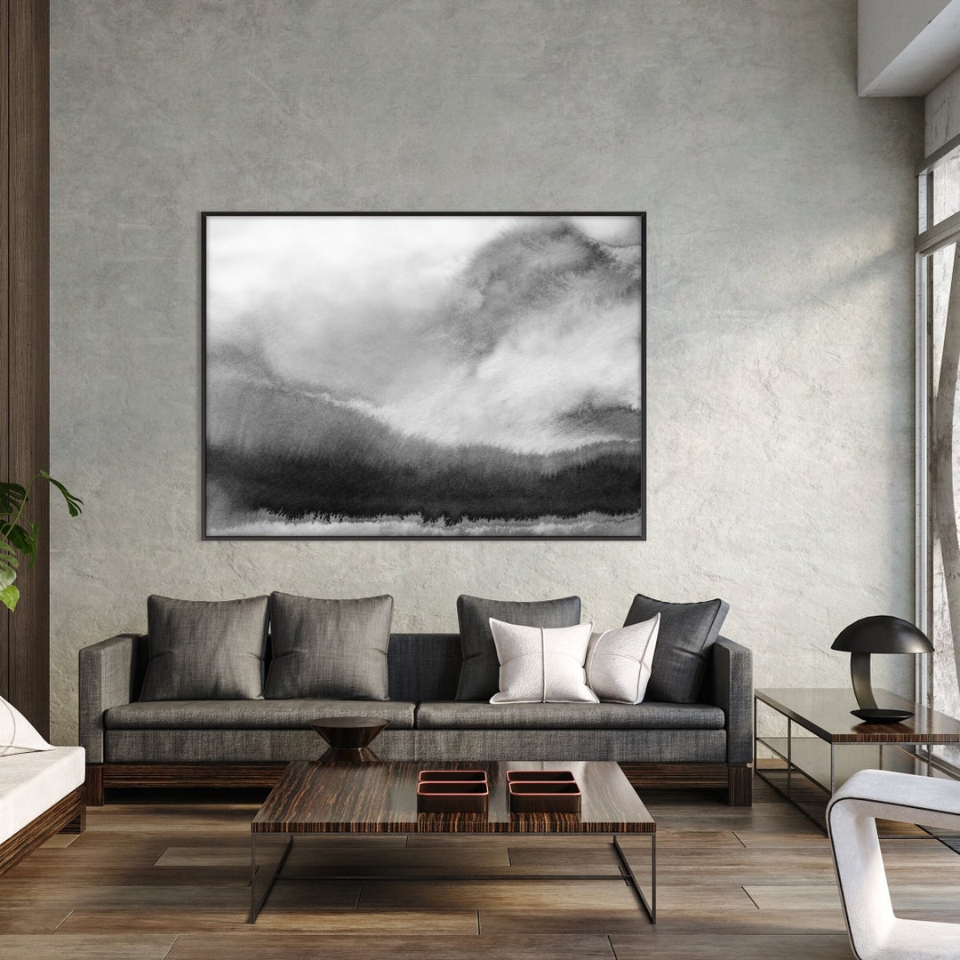 Abstract Mountain Landscape Print Print on Demand Wall Art Etsy