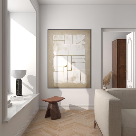 Wabi Sabi Abstract Squares Print,Relaxing Wall Art Neutral Colors Beige Brown Minimalism Modern Decor Housewarming Eco Friendly Gift Her Him