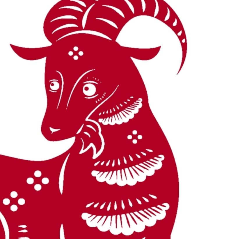 Chinese Goat Horoscope Printable Goat Sign Oriental Artwork Etsy