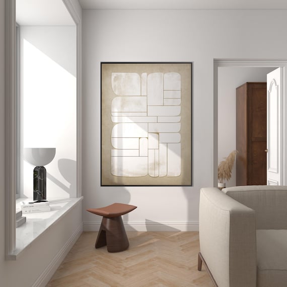 Wabi Sabi Abstract Squares Print,Relaxing Wall Art Neutral Colors Beige Brown Minimalism Modern Decor Housewarming Eco Friendly Gift Her Him