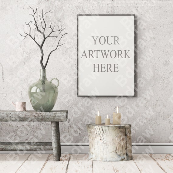 A2 A3 A4 Black Vertical Frame Photo Rustic Farm Mockup Etsy