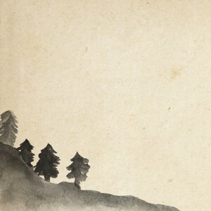 Lámina Japonesa Paisaje Barquero Oriental, Acuarela Tinta Papel Viejo Decoración Minimalista SumiE Zen Feng Shui Arte Asiatico Pared Regalo imagen 5
