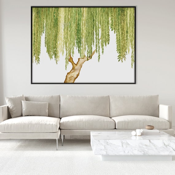 Botanical Willow Tree Watercolor PosterEco Friendly Print, Refreshing Greenery Living Room Beach Office Farmhouse decor Eco Friendly gift