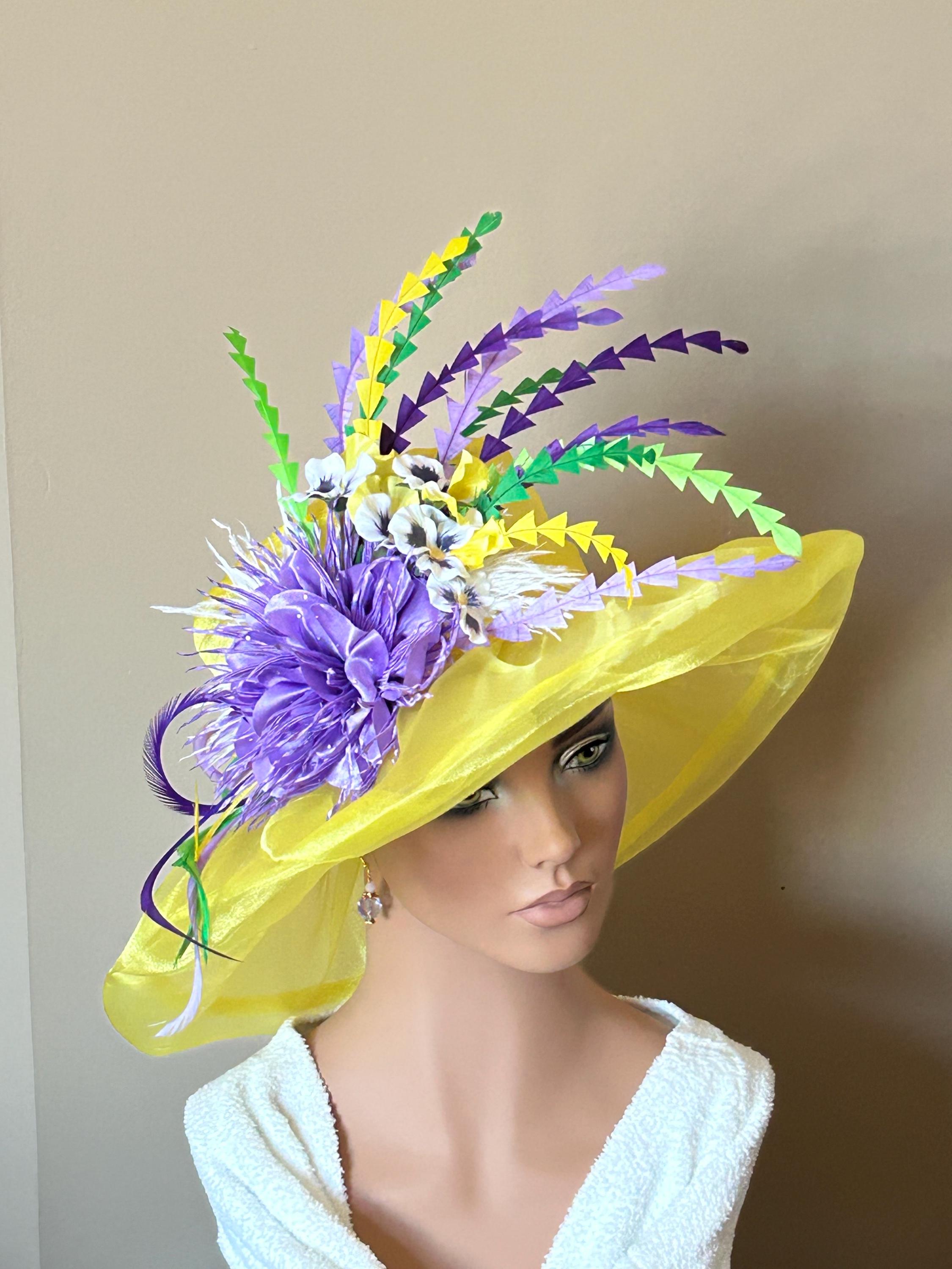 Purple and Yellow Derby Hat - Etsy