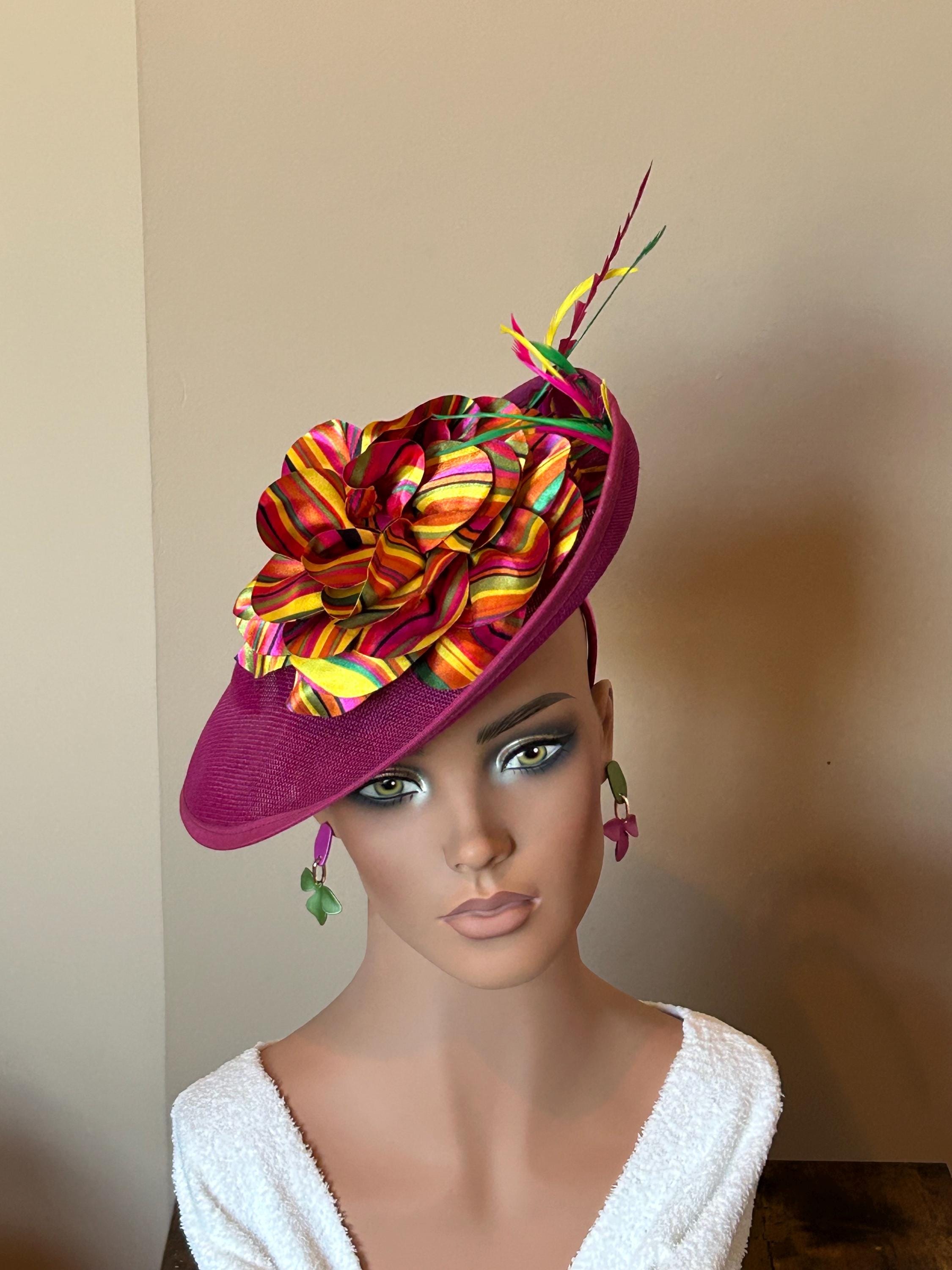 Elegant Vintage Fuchsia Women\'s Hat with Floral Accent Pink Wedding Hats for Women - Pale Pink Royal Ascot  main image 4