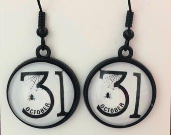 Handmade Spider Web Halloween Earrings black earrings Halloween Earrings Halloween jewelry Spider earrings Spider jewelry creepy earrings