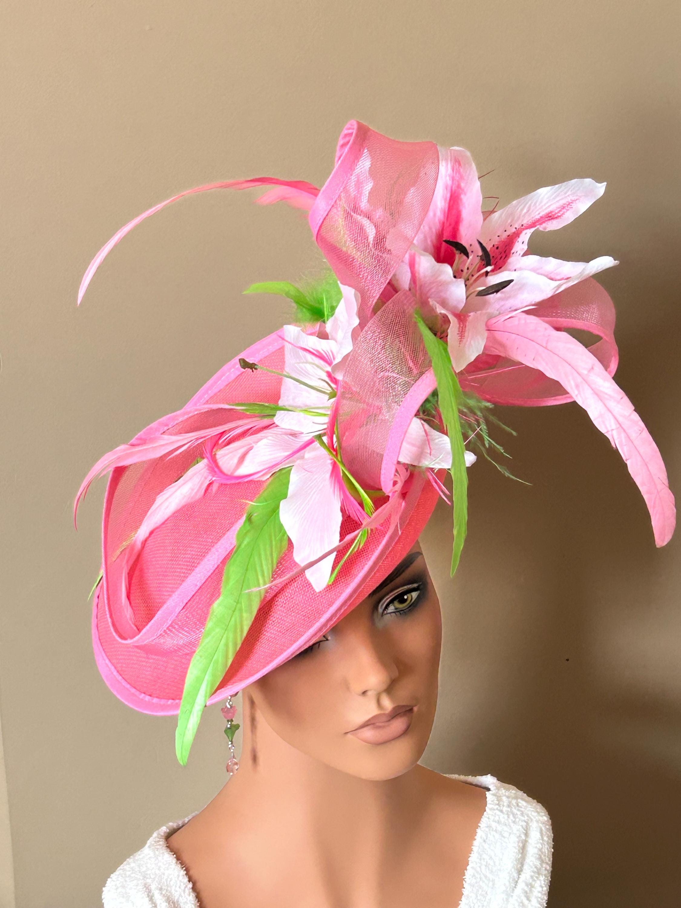 Pink Lily Fascinator - Etsy display picture 2