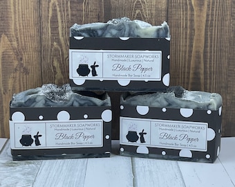 Black Pepper | Charcoal Bar Soap | Vegan | Palm Free