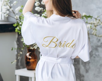 HIGH QUALITY SATIN, Wedding Day Robe, Bridal Robe, Bride Satin, Bridal Shower Gift, Bridesmaid Robe, Bridal Party Gift, Bridal Getting ready