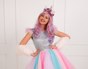 Unicorn costume furry gloves and socks Dress up party Unicorn accessories