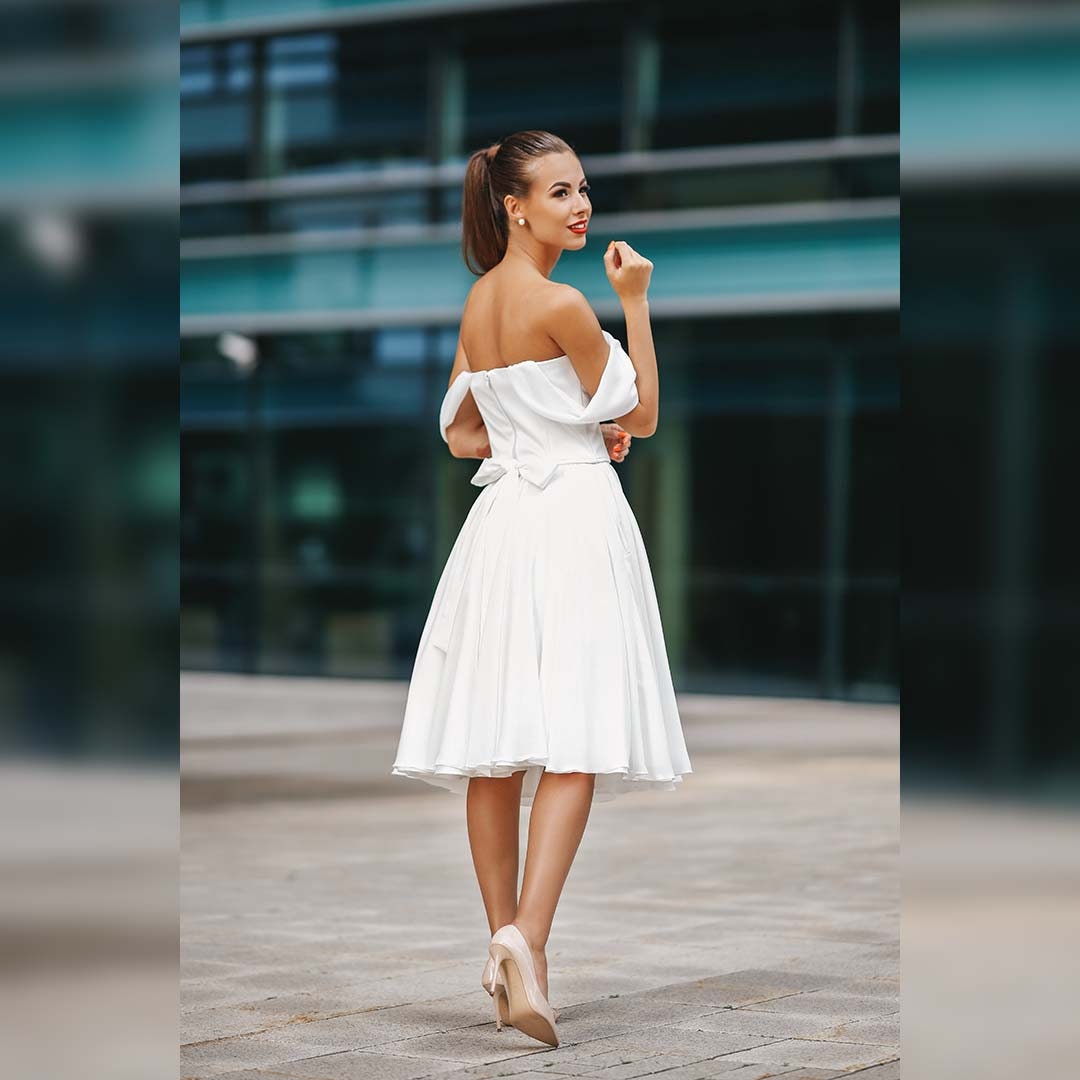 White off the shoulder corset deals dress