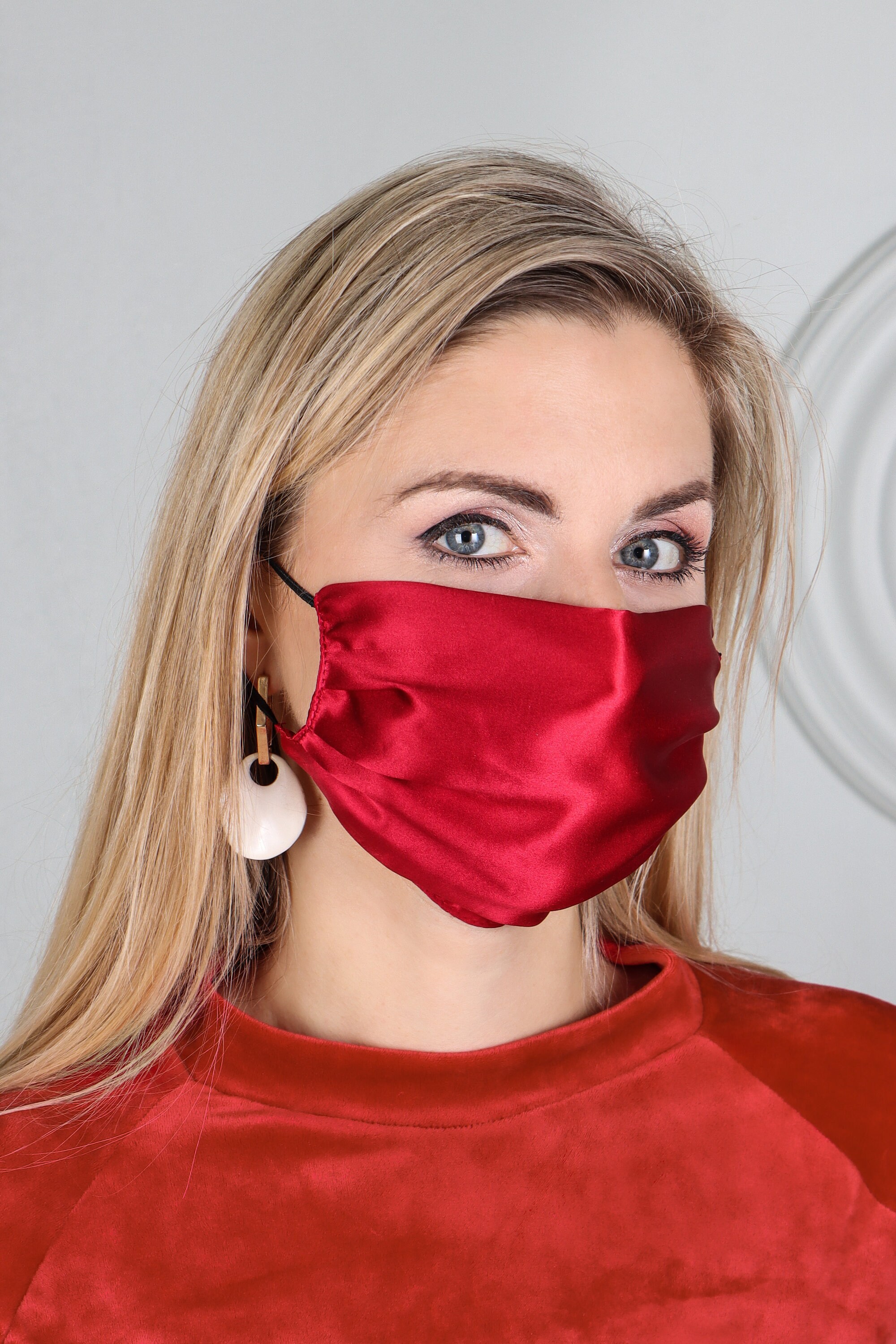 White Silk Face Mask Women's Face Covering Two Layer Etsy UK
