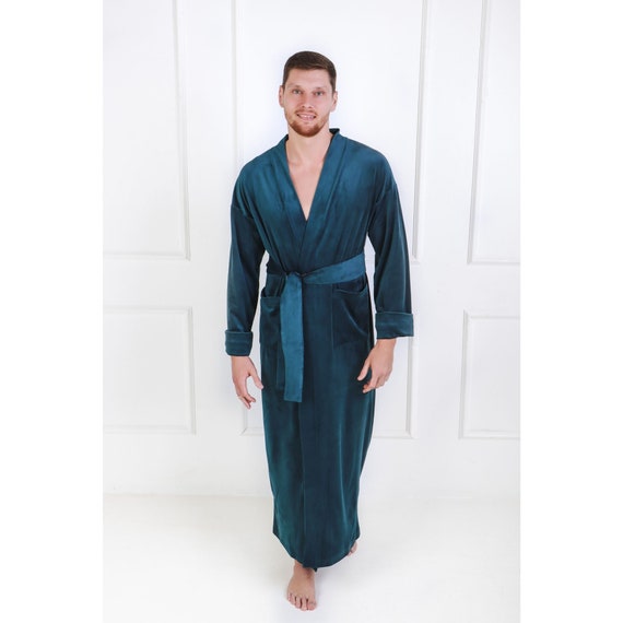 Mens Purple Hooded fleece bathrobe robe soft warm plush housecoat – Royalty  Robes