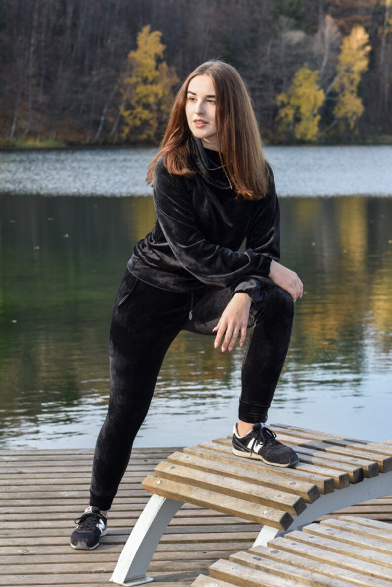 velvet two piece tracksuit