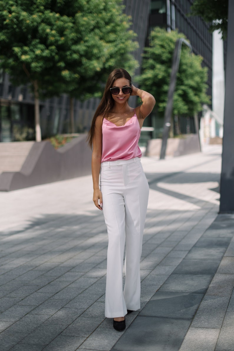 Pink Silk Blouse Spaghetti Strap Top Artificial Silk Camisole - Etsy