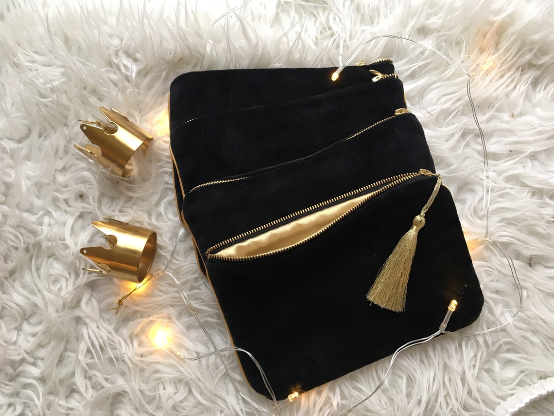 Personalized Makeup Pouch Velvet Cosmetic Bag Velour Zipper Etsy