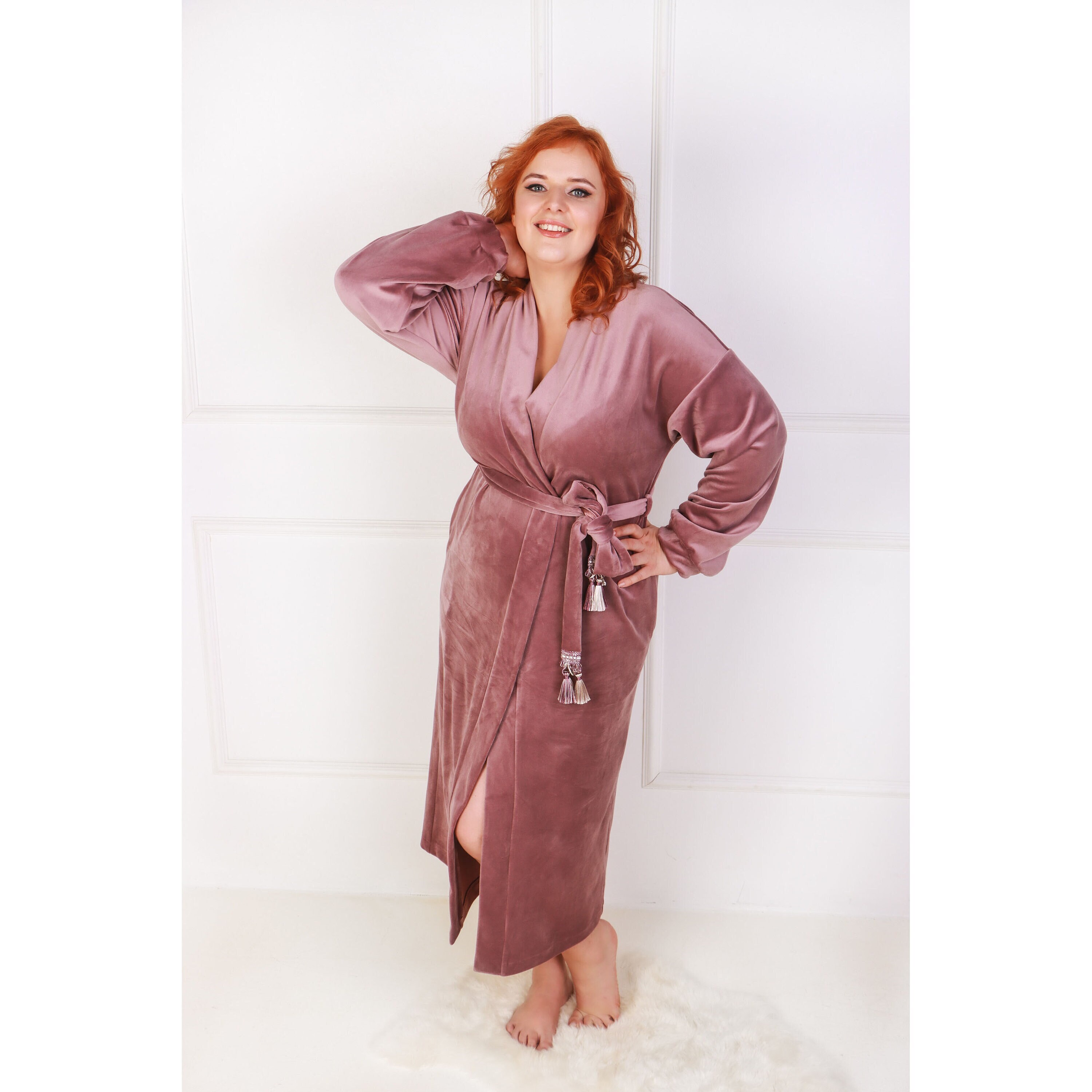 Velvet bathrobe womens Clearance