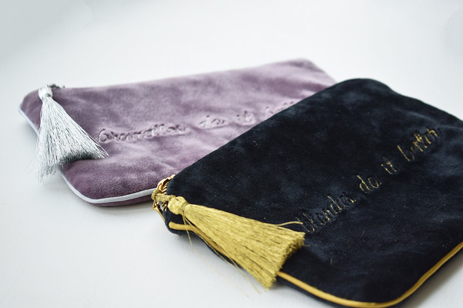 Personalized Makeup Pouch Velvet Cosmetic Bag Velour Zipper Etsy