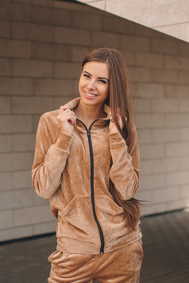 Velour Tracksuit Women's Jogger Set Comfy Homewear Velvet Etsy UK