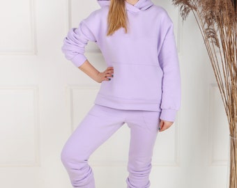 Purple Sweatsuit Hoodie and Joggers Set 
