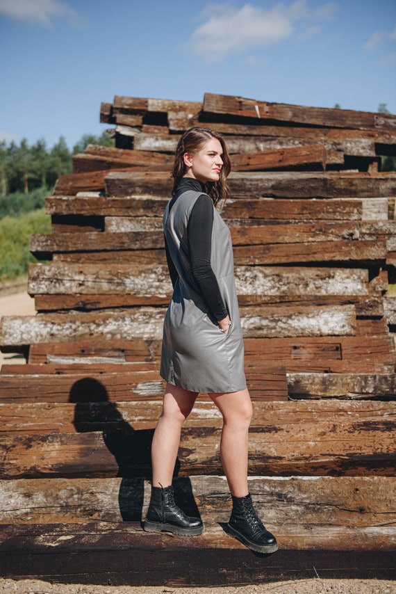 Zip front pinafore hot sale dress