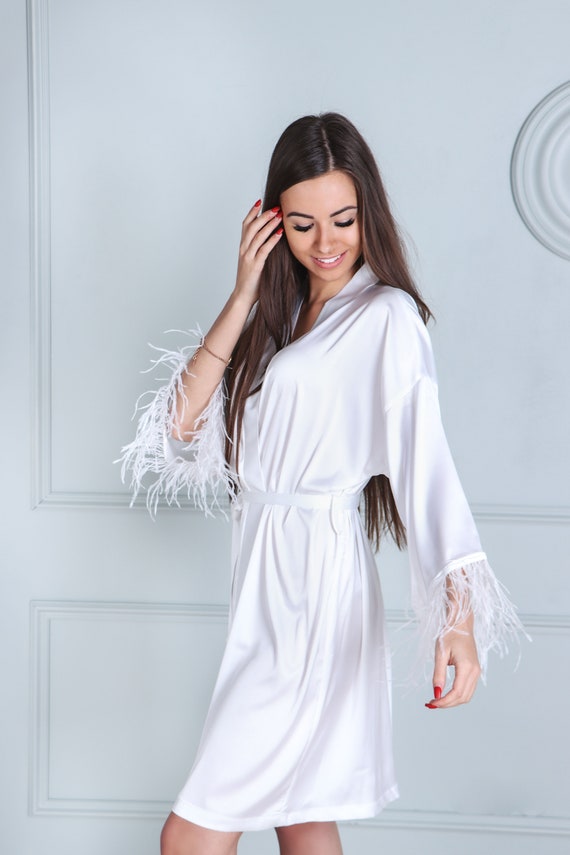 Escalier Women's Satin Robe Silk Bathrobe Short India | Ubuy