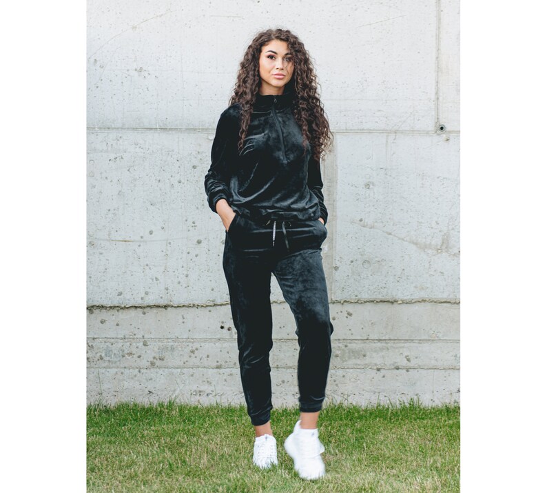 Velvet co ord set Women's two piece outfit Leisure wear | Etsy