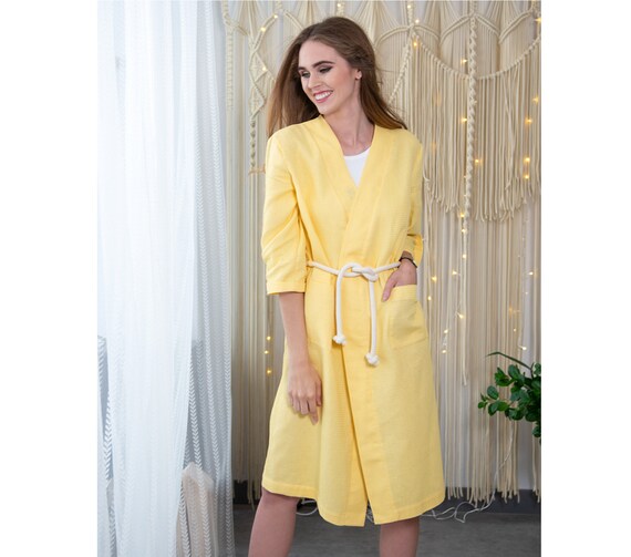 yellow dressing gown