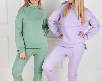 Purple Sweatsuit Hoodie and Joggers Set 