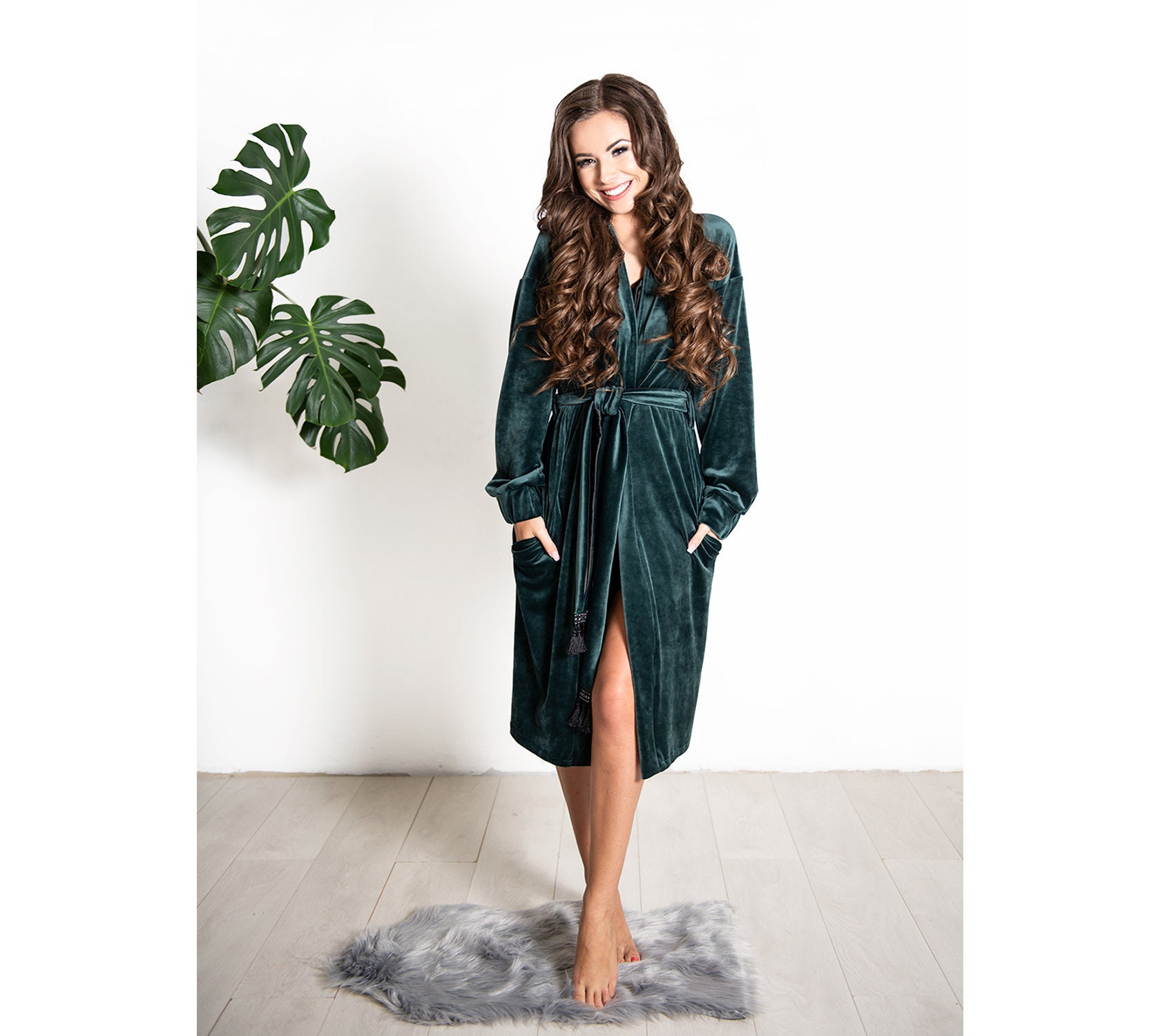 emerald green dressing gown