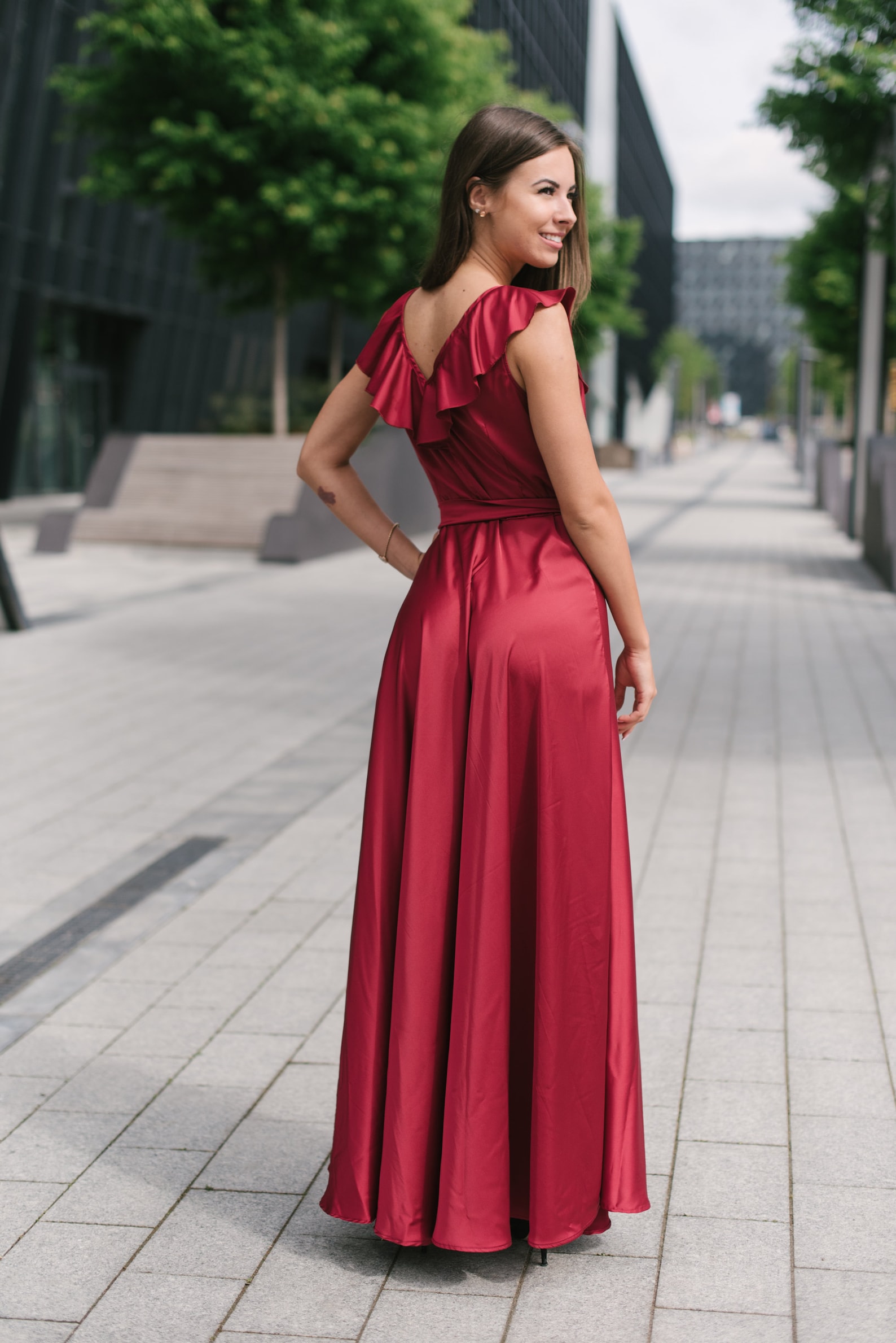 Long Silk Dress Red Sleeveless V Neck Satin Dress Prom Evening Etsy