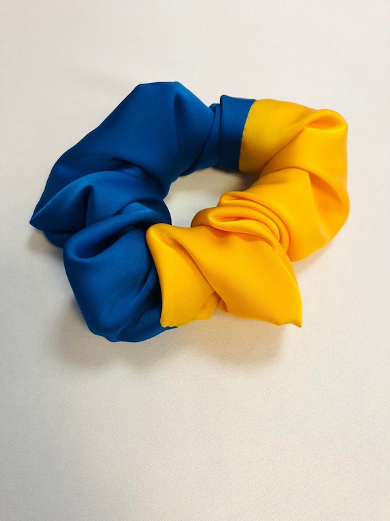 Scrunchie per capelli di seta Colori della bandiera dell'Ucraina Accessori per  capelli Supporto Ucraina Elastico in raso scrunchies -  Italia