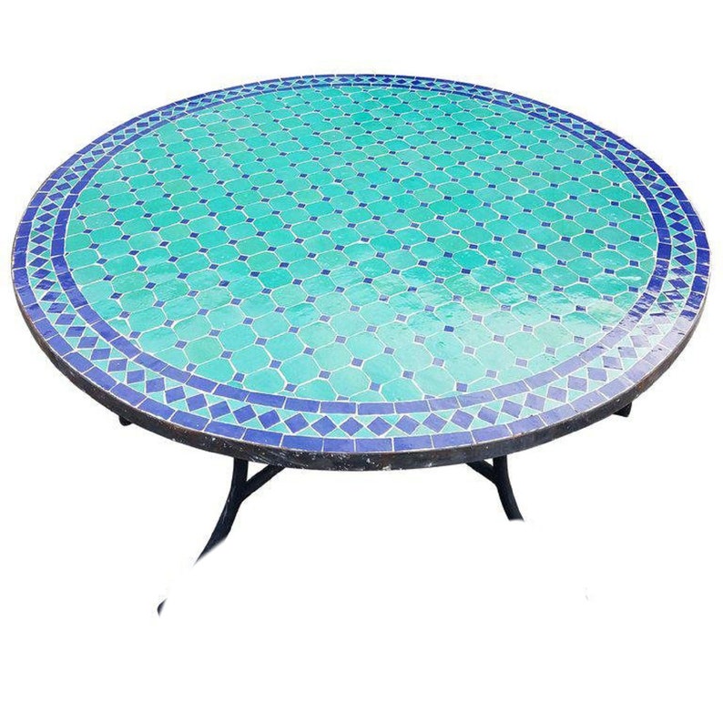 Moroccan Outdoor Mosaic tile table Glazed Moroccan Mosaic | Etsy
