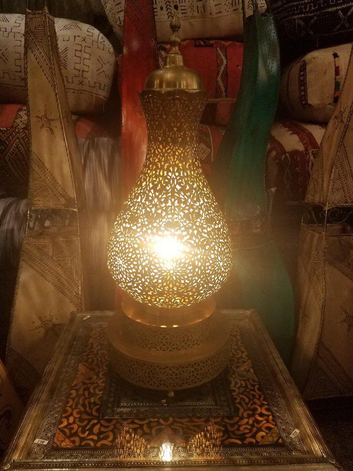 moroccan copper table lamp