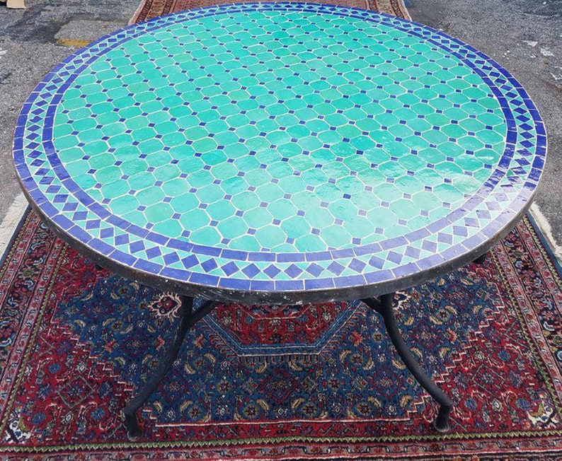 Moroccan Outdoor Mosaic Tile Table Glazed Image 0