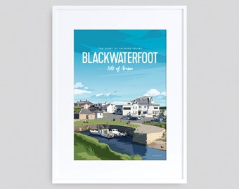 Blackwaterfoot, Isle of Arran, Print, travel illustration