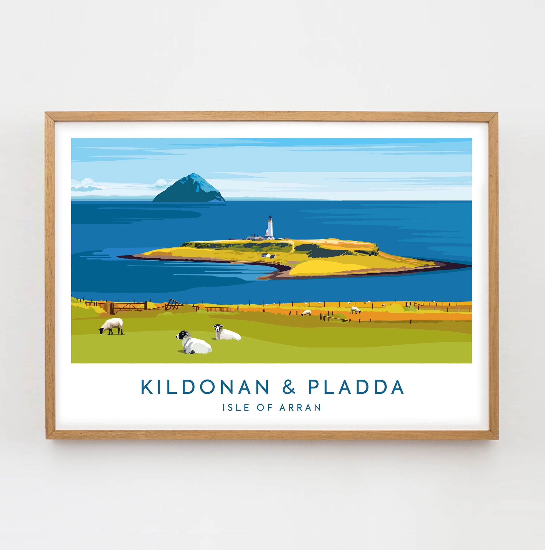 Kildonan, Pladda & Ailsa Craig, Isle of Arran, A3 Print, Vintage Travel Illustration Etsy UK