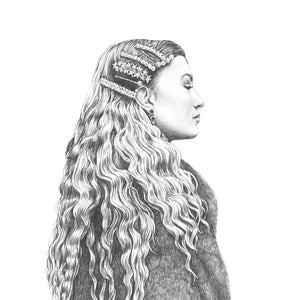 A4 Original Illustration // Mode Illustration // Wand Kunst // Haare // Bleistift Zeichnung // Original Kunst