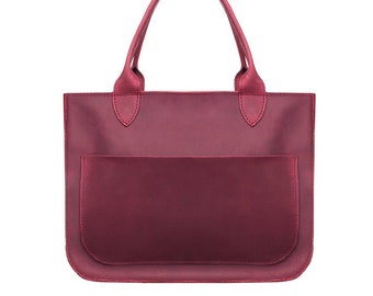 Handmade Burgundy Leather Bag, Burgundy Leather Shoulder Bag, Handmade Women's Handbag, Medium Genuine Leather Purse, Classic Leather Bag