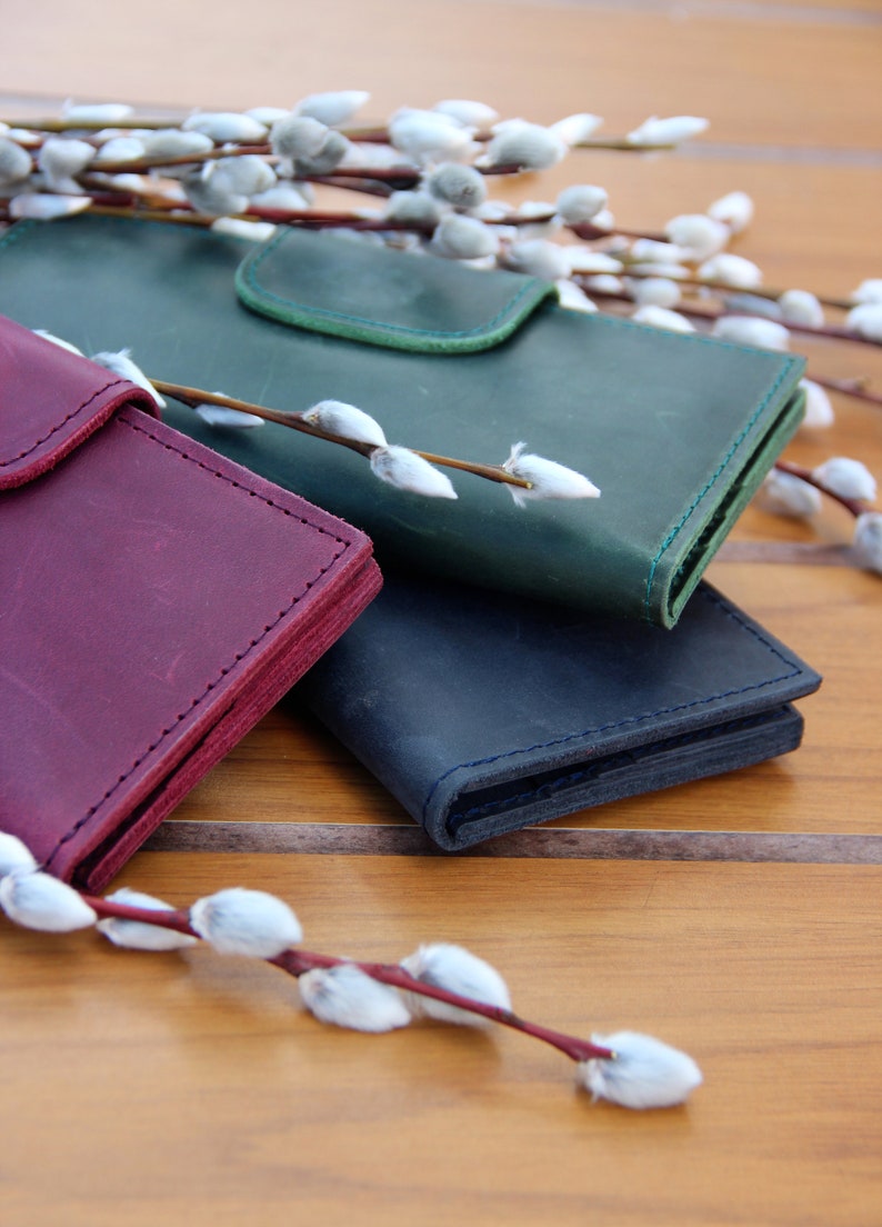 Bright Leather Wallet Woman, Long Wallet Phone Case, Medium Size Wallet, Large Wallet Original, Wallet Woman Leather Long, Wallet With Cards image 7