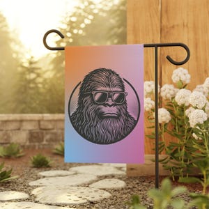 Sassy Sasquatch Garden Banner, Outdoor Decor, Funny Yard Flag, Quirky Home Accents, Summer Decorations, Gifts for Nature Lovers