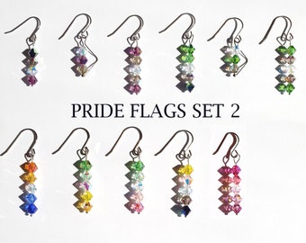 Crystal Pride Flag Earrings • Ace & Aro Spectrum