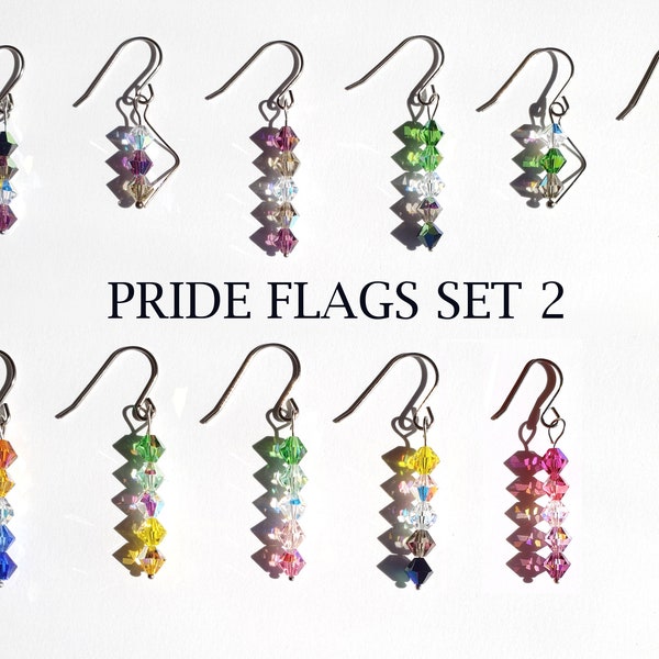 Crystal Pride Flag Earrings • Ace & Aro Spectrum