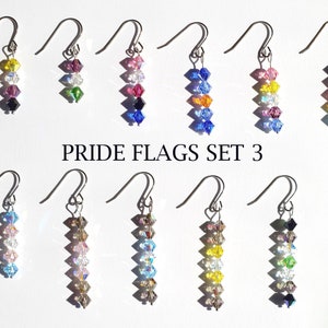 Crystal Pride Flag Earrings • Gender Identities